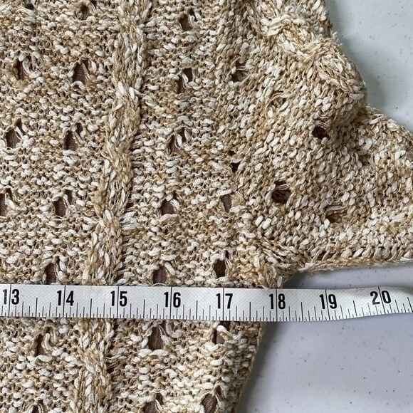 Anthropologie Eri + Ali Ruffle Mixed Media Sweater Layer Long Sleeve Loose Knit - Picture 10 of 16